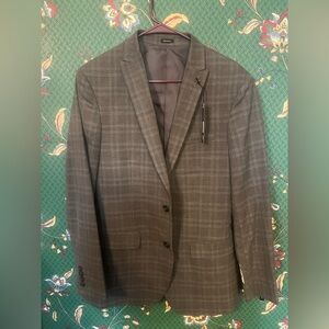 jf j.ferrar Charcoal Checkered Blazer